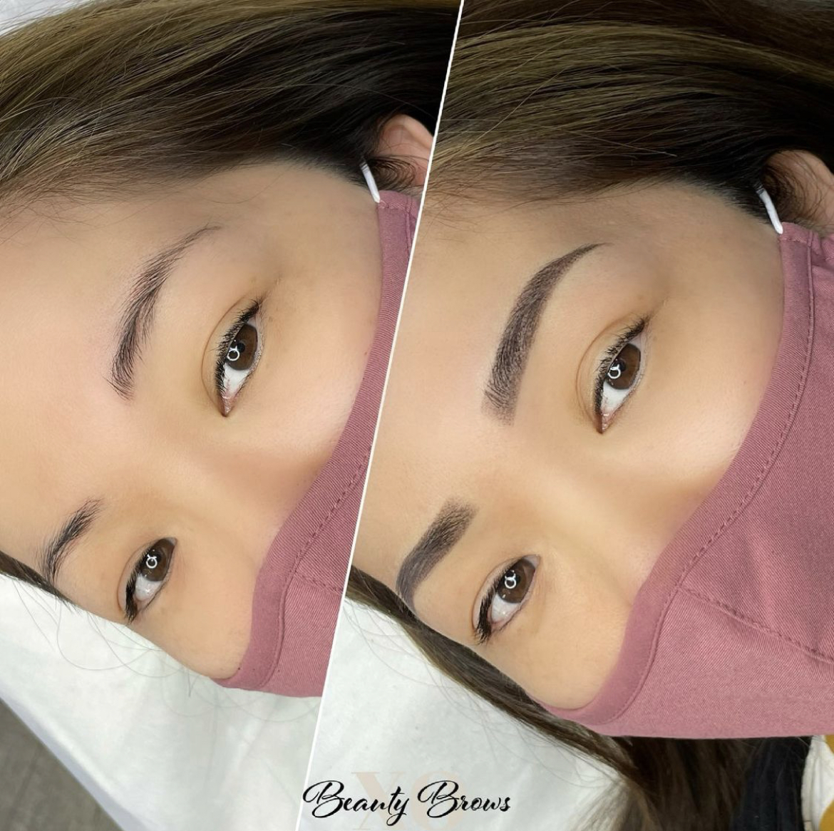 ombre microbladed combination semi-permanent tattoo brows